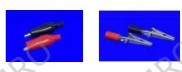 Alligator clips, red or black
