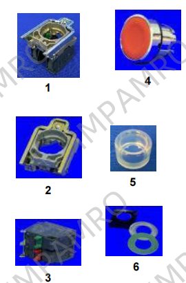 384117 Pushbutton switches with momentary contact, bore 22 mm diam, make Telemecanique