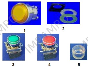 384145 Illuminated pushbutton switches with momentary contact (continuation), bore 22 mm diam, make Telemecanique