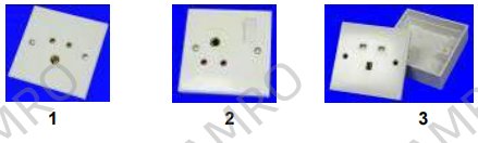 386012 Receptacles, British, for surface mounting