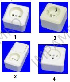 386124 Receptacles, European, for surface mounting