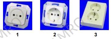 386210 Receptacles, European, for flush mounting with cover plate