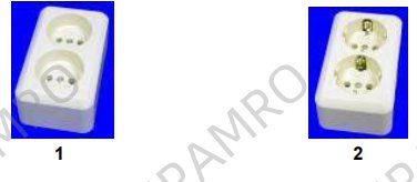 386330 Multiway receptacles, European, for surface mounting
