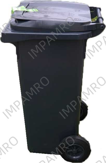CONTAINER GARBAGE FIBREGLASS, W/WHEEL L-COMBUST. YELLOW 240L