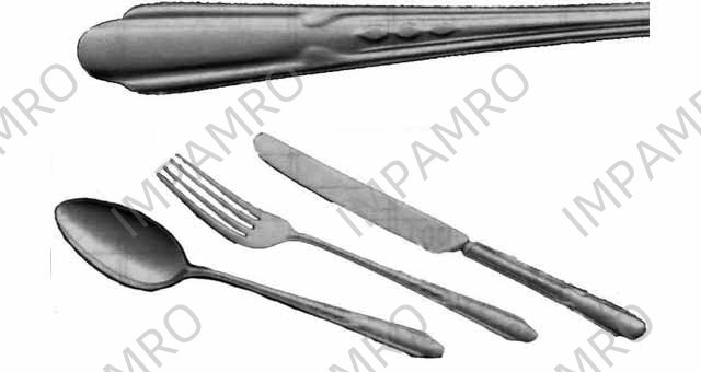 SERVING SPOON 18-CHROME STAINLESS ENGRAVED HANDLE