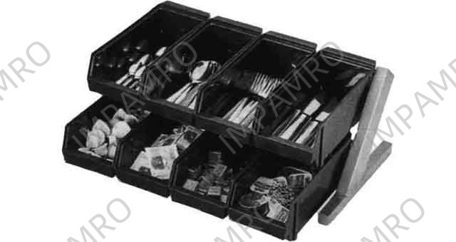 170267 CUTLERY BENCH STAND PP 2 BOXES, 2 TIERS 180X440X230MM
