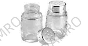 SALT SHAKER GLASS WITH STAINLESS STEEL TOP