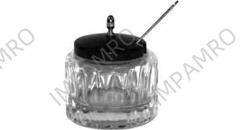 MUSTARD POT GLASS WITH PLASTIC COVER