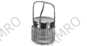 SUGAR BOWL GLASS W/STAINLESS STEEL COVER 80X135MM