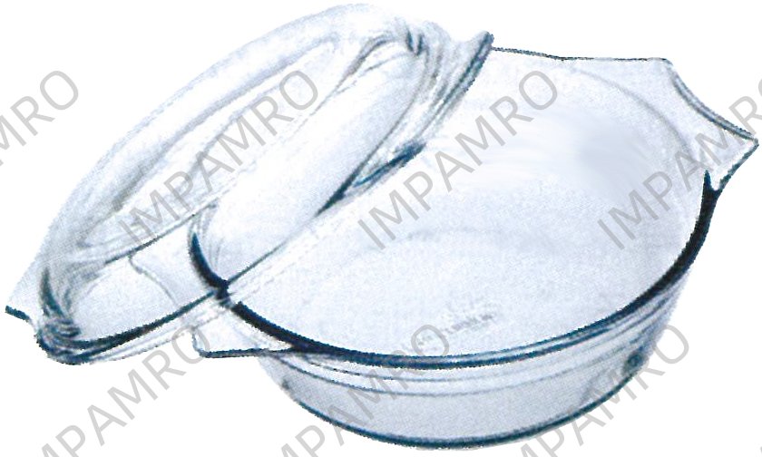 CASSEROLE HEAT-RESISTING GLASS, DIA:30CM 8.4LTR