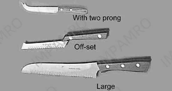 CHEESE KNIFE STAINLESS STEEL W/TWO PRONG BLADE LENGTH 105MM