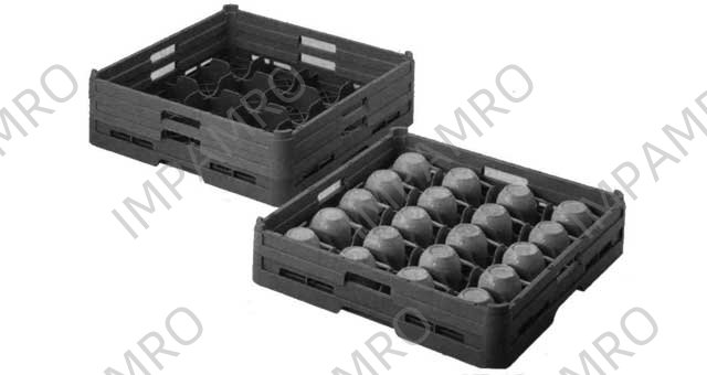 RACK CUP DISH WASHER PLASTIC, 500X500X150MM 20 POCKETS
