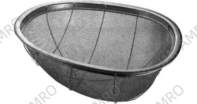 BASKET OVAL STAINLESS STEEL, L530XW520XD185MM