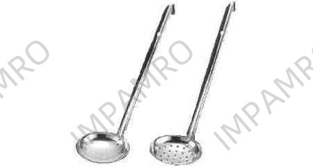 SHALLOW LADLE STAINLESS STEEL SOLID BOWL HANDLE L:255MM