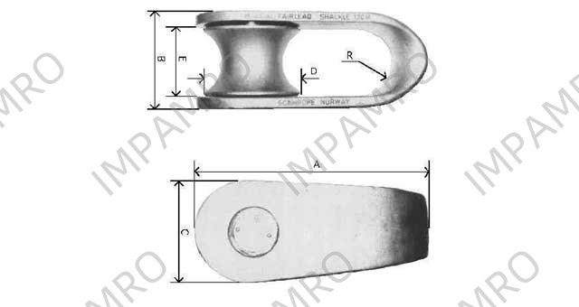 SHACKLE FAIRLEAD MANDAL 120M, WITH DNV CERTIFICATE