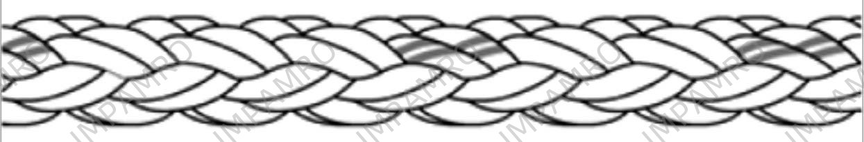 ROPE MOORING PP/POLYESTER, 12ST CROSS 7-1/2"CIR X 200MTR