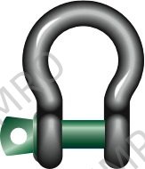 SHACKLE BOW W/SCREW PIN GALV, GREEN PIN G-4161 19MM 4.75TON