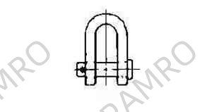 SHACKLE STRAIGHT FLAT HEAD PIN, UNGALV JIS-SA 60MM SWL 22TON
