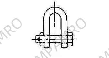 SHACKLE STRAIGHT HEX HEAD BOLT, UNGALV JIS-SB 75MM SWL 35TON