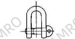 SHACKLE STRAIGHT EYE BOLT, UNGALV JIS-SC 30MM SWL 5.4TON