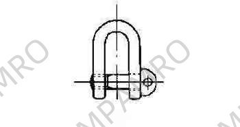 SHACKLE STRAIGHT EYE BOLT, UNGALV JIS-SD 14MM SWL 0.8TON