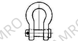 SHACKLE BOW FLAT HEAD PIN, UNGALV JIS-BA 70MM SWL 30TON