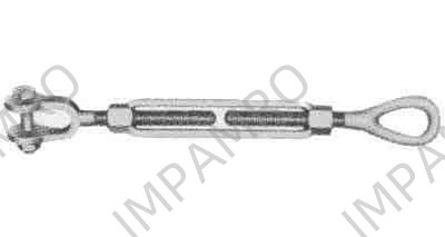 TURNBUCKLE FRAME GALV JAW&EYE, 1/2X6"