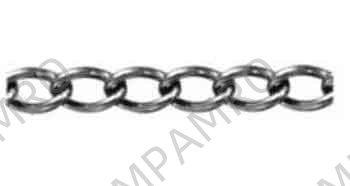 CHAIN BRASS WELDED CURB, BODY DIAM 2MM 8.9 X 3.4MM