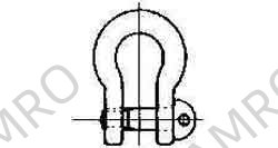SHAKLE BOW EYE BOLT GALV, JIS-BC 34MM SWL 7.0TON