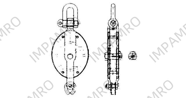 BLOCK GUY STEEL WITH BECKET, JIS-F3424-M1B SINGLE 160MM