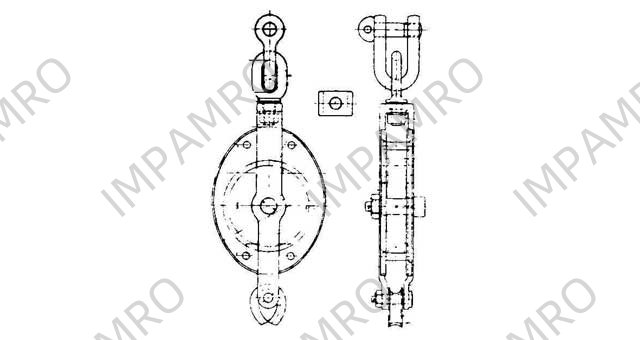 BLOCK GUY STEEL SWIVEL SINGLE, JIS-F3419-MS1B 160MM W/BECKET