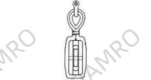 BLOCK WOOD W/THIMBLE&SHACKLE, W2 DOUBLE 100MM