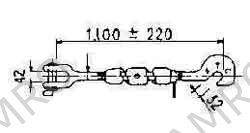 TURNBUCKLE GALV TB-23-361, JAW&HOOK PIPE BODY B/L 36TON