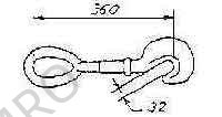 LASHING ROD EXTENSION EX-40-42, RING&HOOK L360MM B/L 42TON
