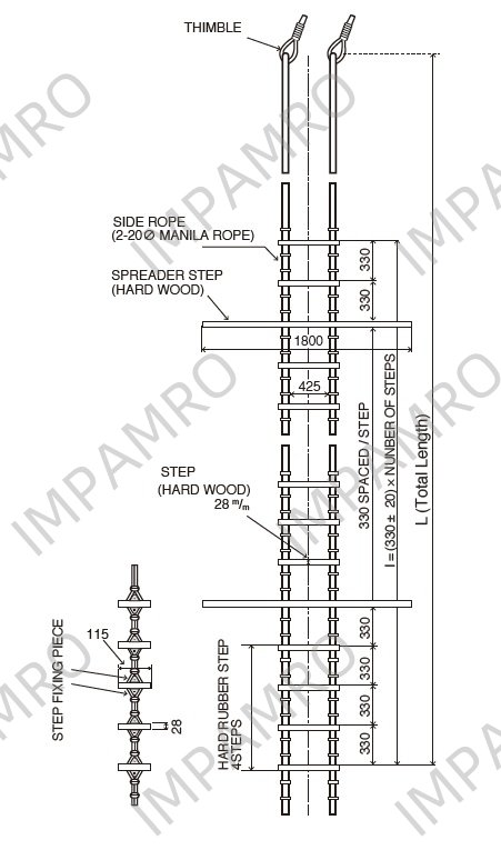 PILOT LADDER B-TYPE 6MTR STEP, LENGTH, SPECIFY TOTAL LENGTH