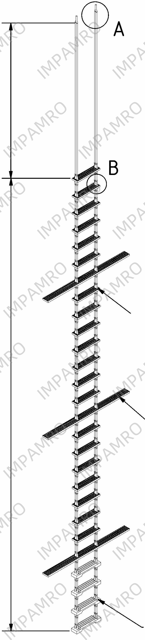 LADDR PILOT MED/USCG APPROVED, REGULAR STEP 3MTR