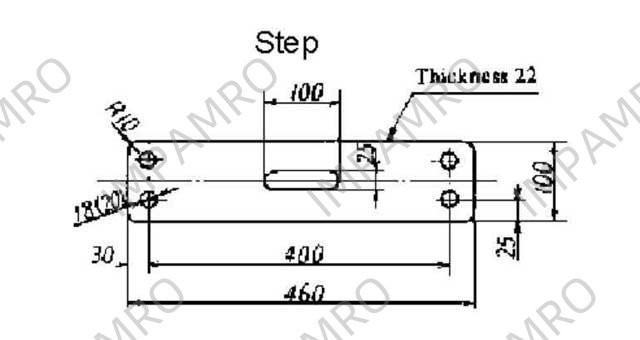ROPE LADDER STEP HARDWOOD FLAT, 460X100X22MM
