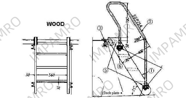 LADDER BULWARK WOOD, WITH FURTHER DETAIL