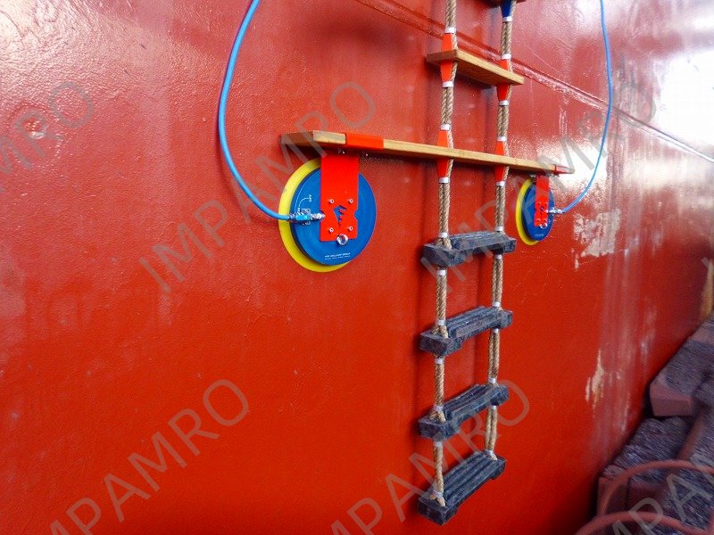 SUCTION PAD SECURING DEVICE, FOR PILOT LADDER