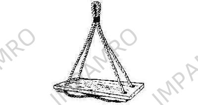 BOATSWAIN'S CHAIR WITH ROPE, 25X160X620MM