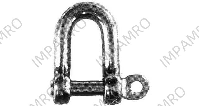 SHACKLE D-TYPE SCREW PIN, S. STEEL 9MM SWL 0.3TON