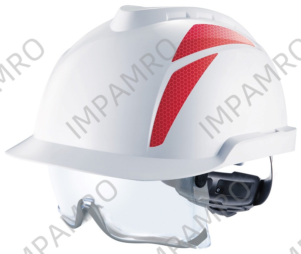 HELMET SAFETY W/SPECTACLE, VENTED MSA V-GARD 930 GREEN
