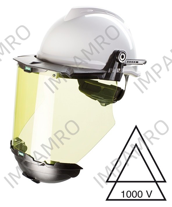 HELMET SAFETY W/VISOR, NONVENTED MSA V-GARD950 ORANGE