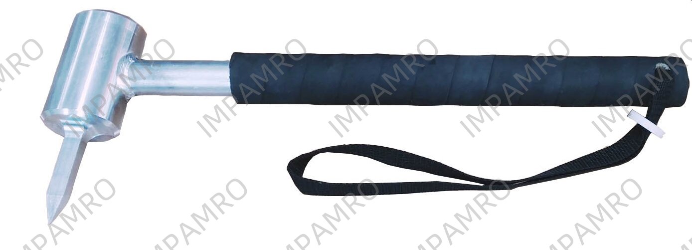 HAMMER GALVANIZED MAKING AN, OPENING FOR WATER MIST LANCE