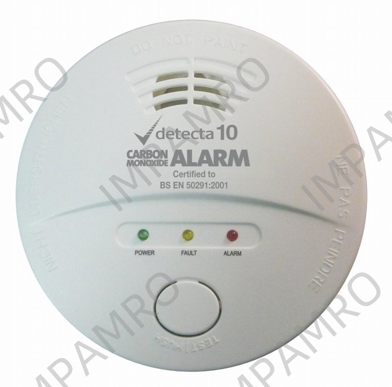 CO GAS ALARM BATTERY OPERATED, 112MM DIA X 40MMTHICK