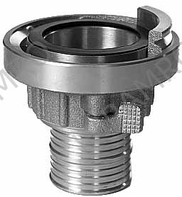 COUPLING HOSE BRASS SMS, 2-1/2" HOSE END 63MM