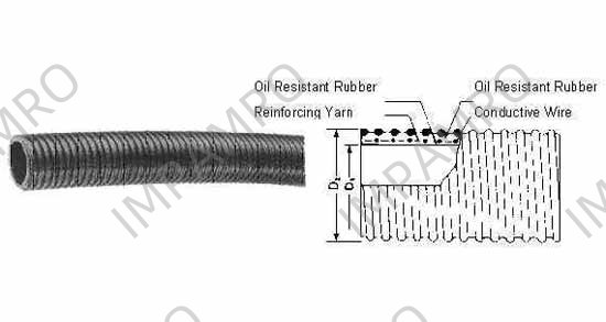 HOSE OIL SUCTION/DELIVERY, RUBBER 7KG 200MM