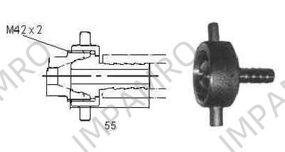 CONNECTION AIRHOSE CAST BRONZE, M42X2 BY HOSE END 25MM