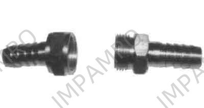 COUPLING AIR HOSE SCREW BRASS, 12MM HOSE END 1/4" THREAD