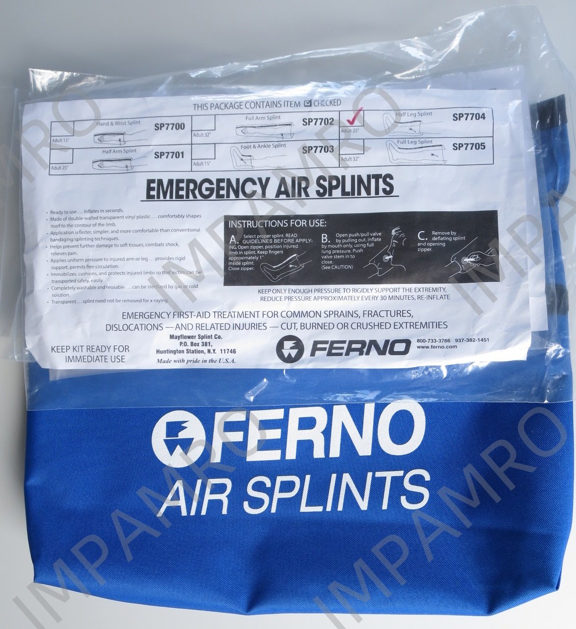 SPLINT ARM INFLATABLE, ASSORTED SIZES 6'S